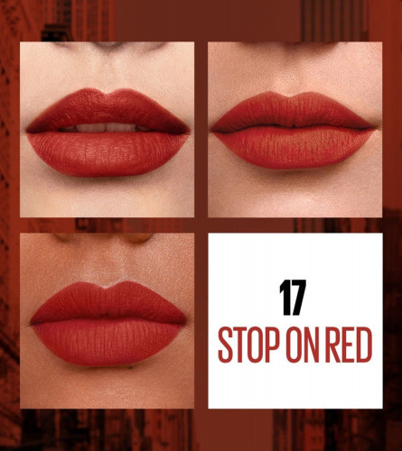 Maybelline New York Sensational Liquid Matte Lipstick Stop On Red