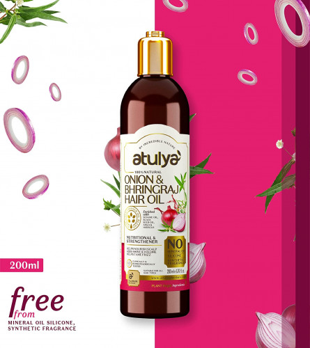 Atulya Onion & Bhringraj Hair Oil with Sesame Seed Oil | Hair Oil for Nourishing Scalp