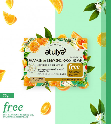 Atulya Orange & Lemongrass Soap SLS & Paraben Free