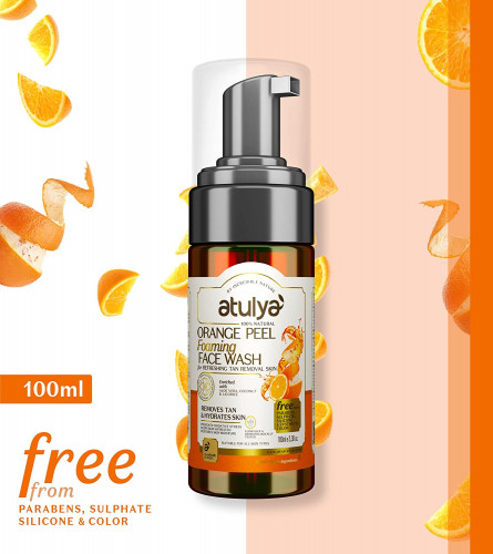 Atulya Orange Peel Foaming Face Wash, 100 ml (pack of 2) free shipping