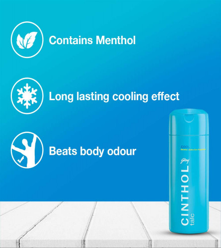 Godrej Cinthol Cool Talcum Powder menthol + active Deo fragrance