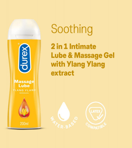 Durex Lube Sensual Massage and Lubricant Gel 50 ml (Pack of 2)