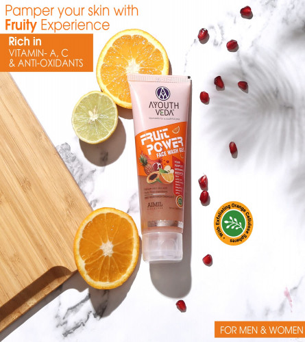 Ayouthveda Fruit Face Wash Gel for All Skin Type, Free from Harsh Chemicals
