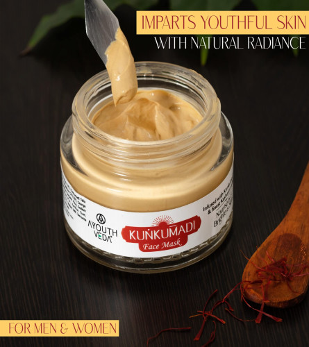 Ayouthveda Kunkumadi Face Mask |Kumkumadi Taila, Sandalwood, Turmeric & Finest Kashmiri