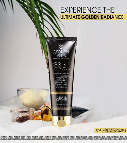 Ayouthveda Sparkling 24K Nano Elemental Gold Face Wash For Both Men & Women