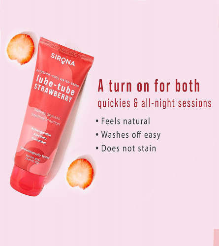 Sirona Lube Strawberry Flavoured Natural Lubricant Gel 50 ml (Pack of 2)