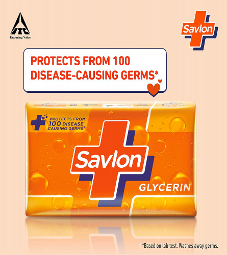 Savlon Moisturizing Glycerin Soap Bar With Germ Protection,Pack Of 5-125 GM Each Free Shipping World