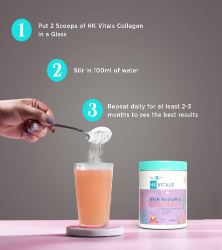 HealthKart Vitals Skin Radiance Collagen Powder Supplements (Mixed Fruit Flavour)