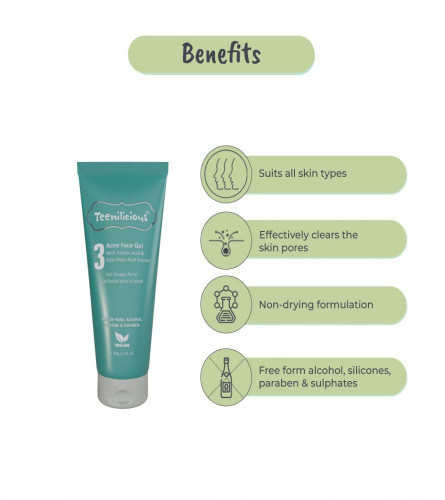 Teenilicious Anti-Acne Gel With 3% Azelaic Acid 30 gm (Pack of 2)
