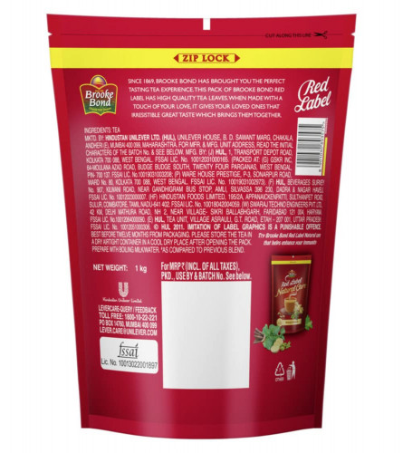 Brooke Bond Red Label Tea Leaf, 1kg (Free shipping worldwide)