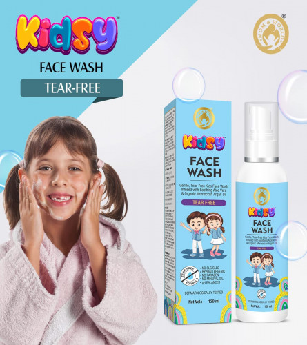 Gentle Clean for Kids! Mom & World Kidsy Face Wash (120ml) - Tear-Free & Natural
