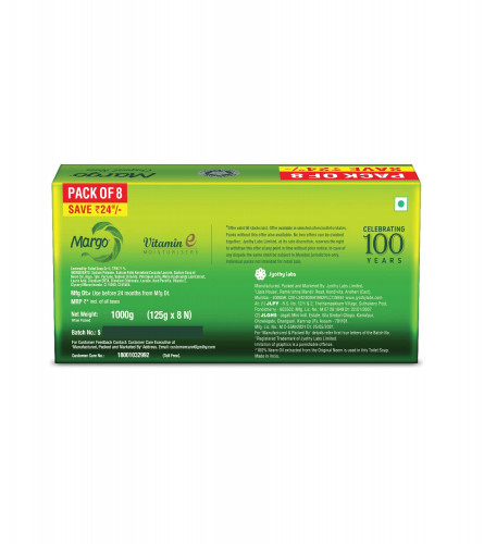 Margo Original Neem Soap - 125gm Pack of 8 (Free Shipping Worldwide)