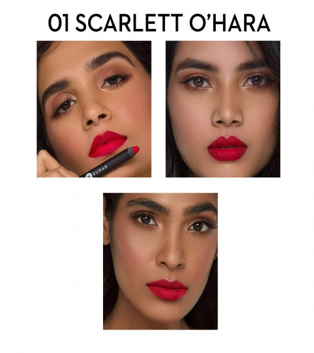SUGAR Cosmetics Matte As Hell Crayon Lipstick Scarlett O'Hara 3.5 g