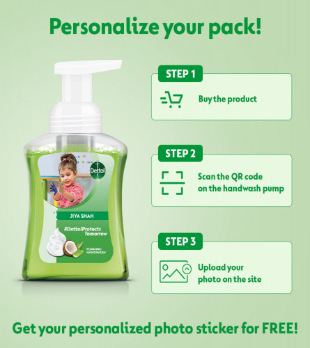 Dettol Foaming Handwash Pump - Aloe Coconut Pack of 2-250ml each Rich Foam Moisturizing Hand Wash