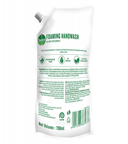 Dettol Foaming Handwash Refill - Aloe Coconut, 700ml Rich Foam  Moisturizing Hand Wash , Free ship