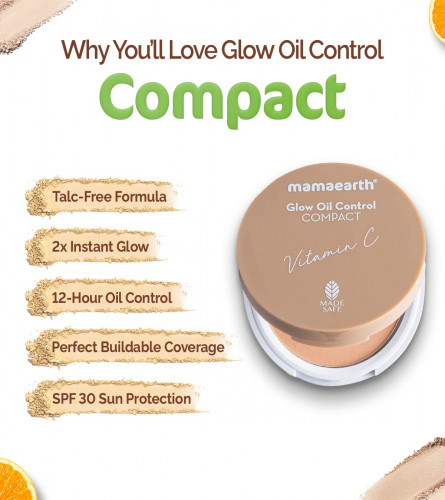 Mamaearth Glow Oil Control Compact Powder Nude Glow