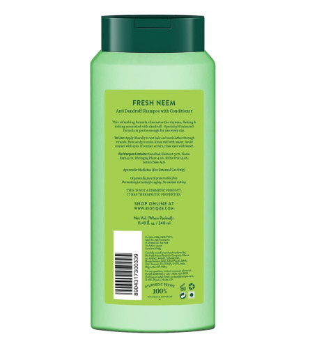 Biotique FRESH Neem Anti Dandruff Shampoo and Conditioner