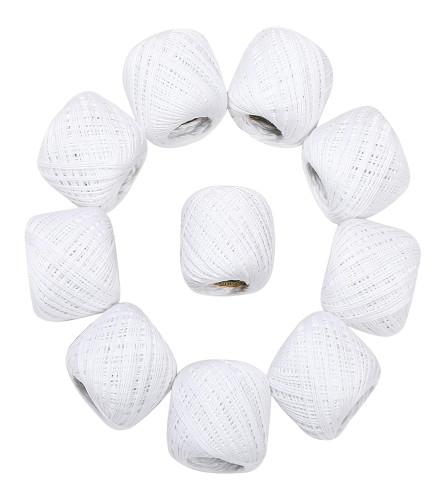 Crochet Cotton Thread Yarn for Knitting and Craft Making Set of 10 Ball (White) Fs