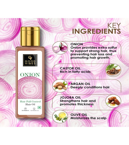 Good Vibes Onion Hairfall Control Hair Oil