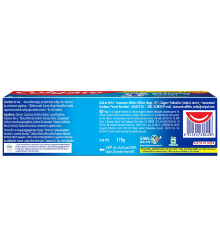 Colgate Strong Teeth Buy 3+1 Free, 700g (175g x 4) Cavity Protection Toothpaste with Calcium Boost ,