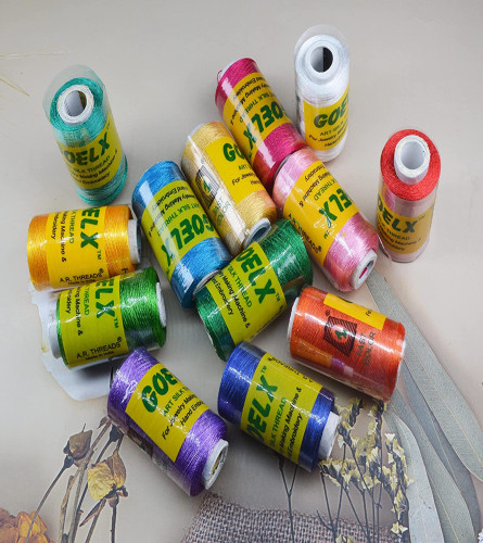 13 Main Color Silk Thread Set for Making- Embroidery-Crafts, Shiny Soft Thread