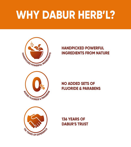 Dabur Herb'L Toothpaste Assorted Pack - 600g (200g, Pack of 3) | Oral care (Clove, Neem, Tulsi)