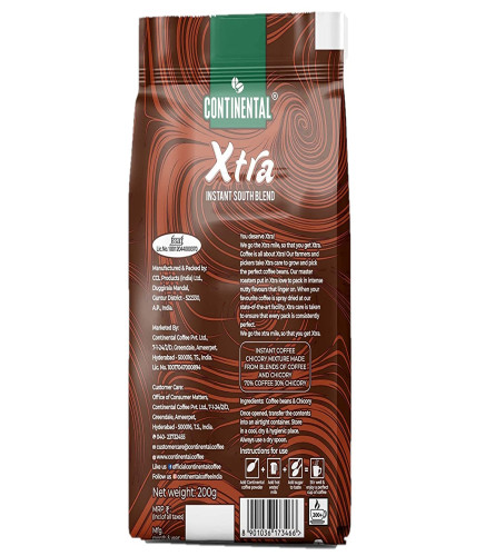 Continental Coffee Xtra Instant Coffee Powder 200gm Pouch Bag ( Free Shipping Worldwide )