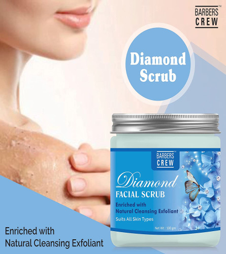 Barbers Crew Diamond Face Scrub Dead Skin Remover & Gently Exfoliate, Smoothens