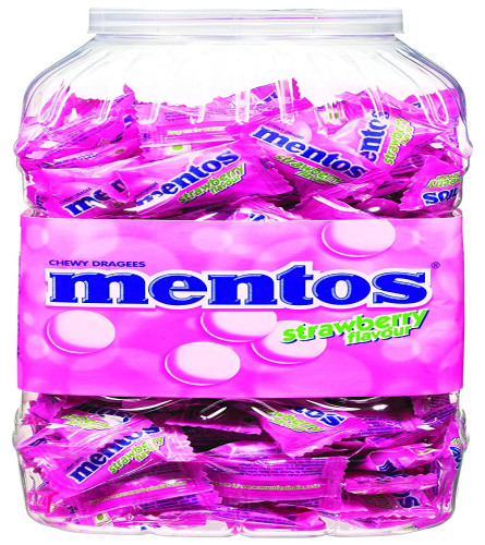 Mentos Strawberry Flavour Chewy Candy Jar