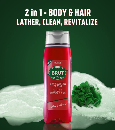 Brut Attraction ALL-IN-ONE Shower gel for Hair & Body