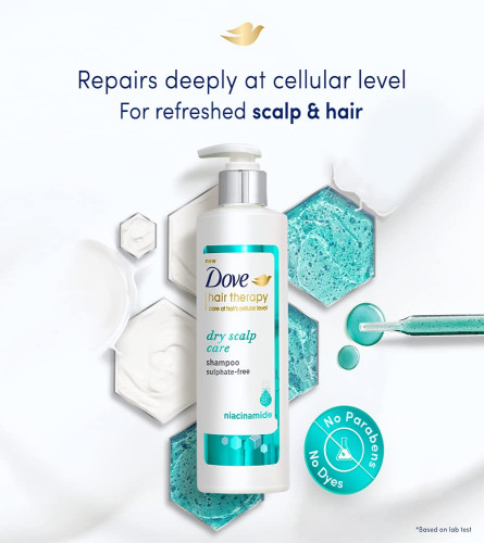 Dove Hair Therapy Dry Scalp Care Sulphate-Free Shampoo, No Paraben & Dyes,380 ml Free shipping world