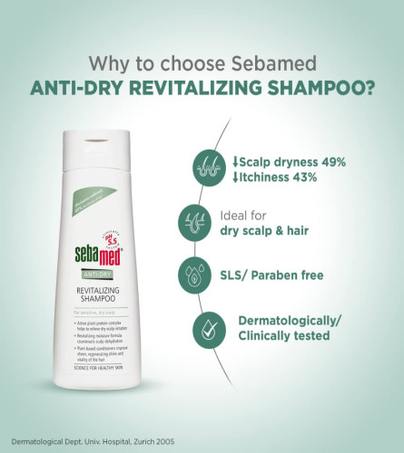 Sebamed Anti-Dry Revitalizing Shampoo 200ml Regenerates dry hair Healthy shine Results in 3 weeks