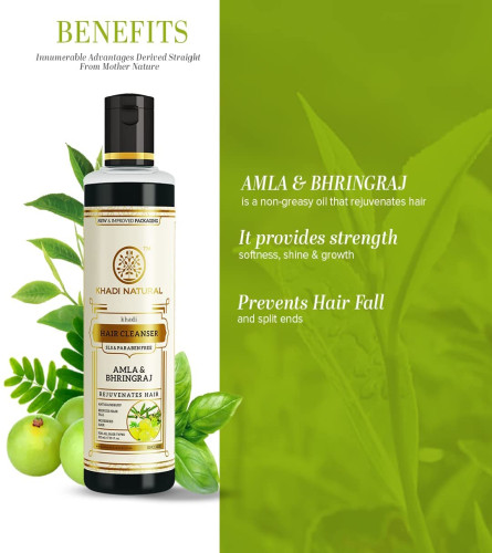 Khadi Natural Amla & Bhringraj Shampoo/Cleanser for Controlling Dandruff 210ml X 2 P  Free shipping