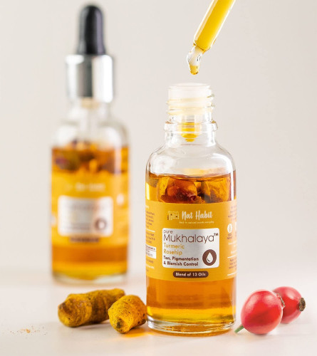 Nat Habit Mukhalaya 100% Pure Ayurvedic Face Oil & Face Serum for Glowing Skin