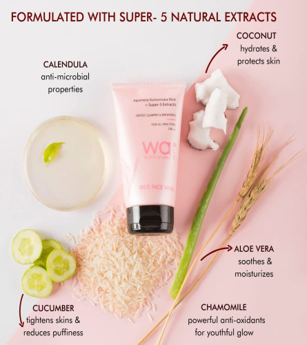 Wa - Japan | Komenuka Rice Face Wash | Clarifies & Brightens