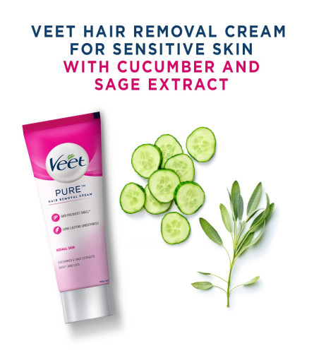 Veet Pure Hair Removal Cream for Women With No Ammonia Smell,Normal Skin 100g X 2 PACK Free shipping