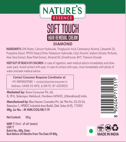 Nature's Essence Soft Touch Hair Removal Cream - Diamond, 30 gm X 3 PACK (Free Shipping Worldwide)