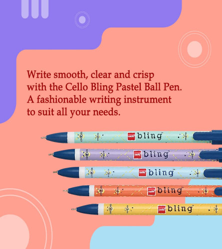 Cello Bling Pastel Ball Pen Jar Blue (Pack Of 50) Fs