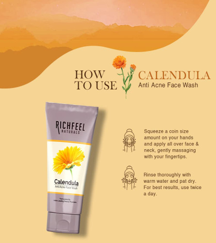 Richfeel Anti Acne Calendula Face Wash 100 g (Pack of 3)