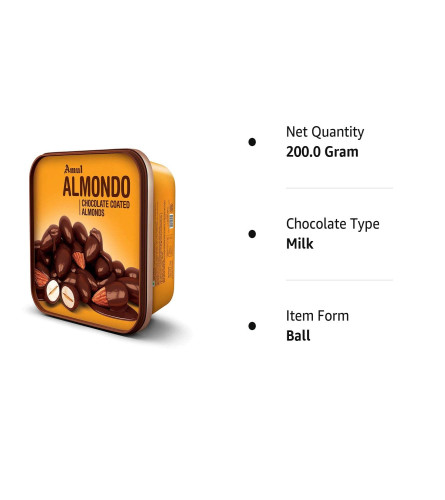 Amul Almondo Chocolate 200 Gm (Free Shipping Worldwide)