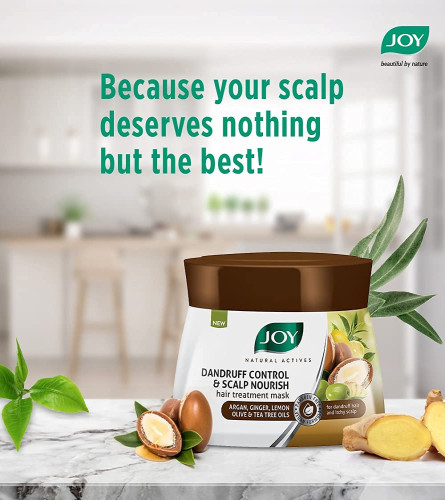 Joy Natural Actives Argan Hair Mask, Dandruff Control and Scalp Nourish Hair Treatment Mask