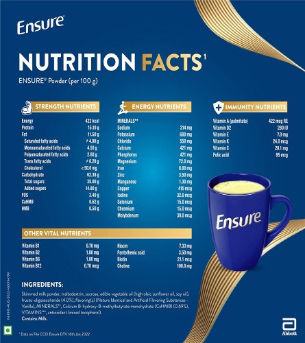 Ensure Complete,Balanced Nutrition Drink For Adults 2kg,Vanilla Flavour Now With A Special ingredent
