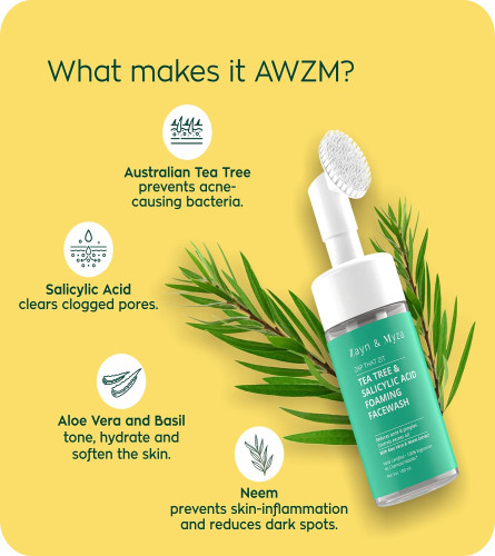 Zayn & Myza Tea Tree Foaming Face Wash For Reduces Acne Pimples