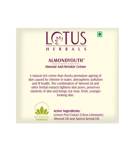 Lotus Herbals Almondyouth Almond Anti-Wrinkle Cream
