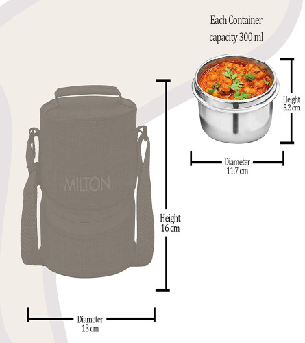 MILTON Chic 3 Stainless Steel Tiffin Box Multicolor (Set of 3)