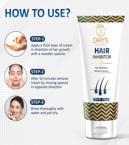 7 Days Natural Hair Inhibitor Cream Permanent stop Unwanted Facial Hair