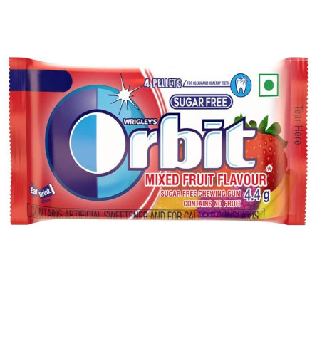 Orbit Mixed Fruit Flavour Sugar Free Chewing Gum - 4.4g Sleeve (Pack of 32)(Free Shipping Worldwide)
