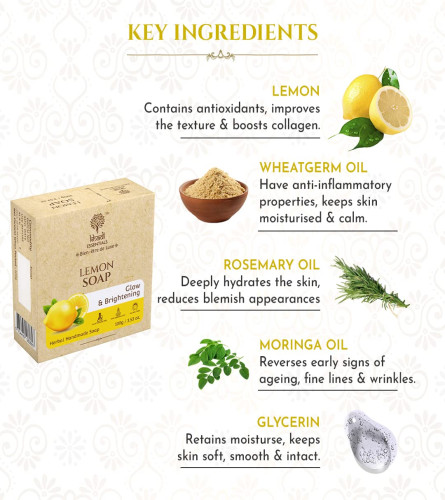 Khadi Essentials Lemon Herbal Handmade Bathing Soap