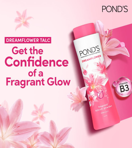 POND'S Dreamflower Fragrant Talcum Powder, Pink Lily