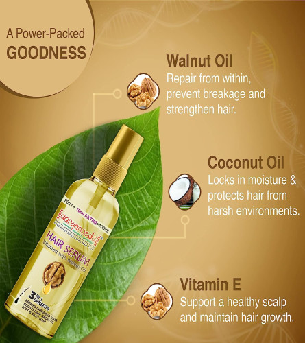 Aryanveda Hair Serum Vitalized with Walnut Oil - Serum for Hair Growth and Straightening